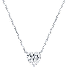 Classic Women's Necklace - Silver 8mm Crystal April Heart Perciosa Crystal | M-7125