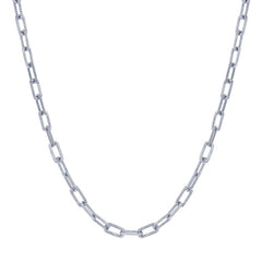 Classic Women's Necklace - Sterling Silver Polished Rope Design Paperclip | L-4376