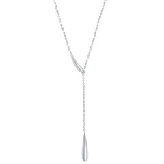 Classic Women's Necklace - Sterling Silver Teardrop Lariat | L-4370