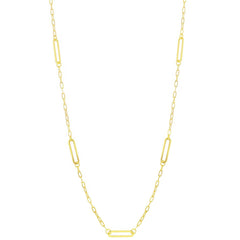 Classic Women's Necklace - YG Plated Sterling Paperclip by the Yard | L-4367-GP