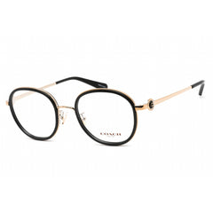 Coach Women's Eyeglasses - Clear Demo Lens Black/Gold Metal Round Frame | 0HC5129 5002
