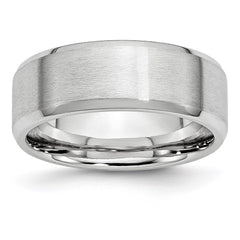 Cobalt Beveled Edge Satin and Polished 8mm Band