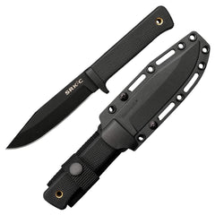 Cold Steel Fixed Knife - SRK Black Clip Point Steel Blade Kray-Ex Handle | CS49LCKD