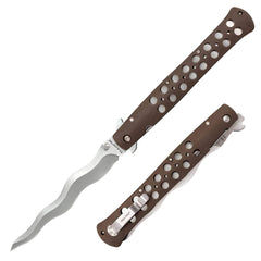 Cold Steel Folding Knife - Ti-Lite Kris Shaped Blade Brown Zytel Handle | CS26SXK6
