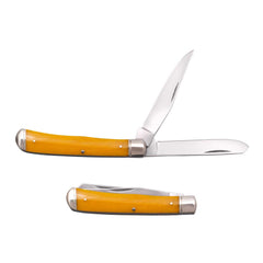 Cold Steel Folding Knife - Trapper 2 Blades Yellow Bone Slip Joint | CSFL-TRPR-Y