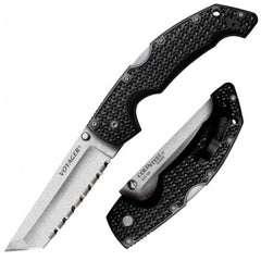 Cold Steel Folding Knife - Voyager Full Serrated Tanto Blade Edge Large | CS29ATS