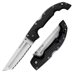 Cold Steel Folding Knife - Voyager XL Silver Serrated Edge Tanto Blade | CS29AXTS