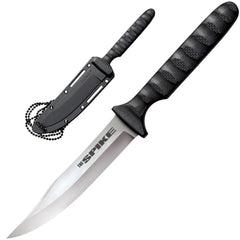 Cold Steel Knife - Bowie Spike Black Griv-Ex Handle Steel Blade, 8 inch | CS53NBS