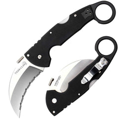 Cold Steel Knife - Tiger Claw Serrated Edge Steel Blade Black Handle, 9 inch | CS22KFS