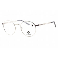Converse Men's Eyeglasses - Full Rim Satin Silver Metal Round Shape Frame | CV1001 045