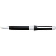 Cross Ballpoint Pen - Beverly Black and Silver Lacquer Barrel Curved Clip | AT0492-4