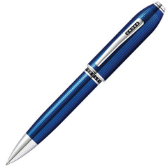 Cross Ballpoint Pen - Peerless Translucent Quartz Blue Engraved Lacquer | AT0702-14