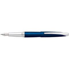 Cross Fountain Pen - ATX Translucent Blue Lacquer with Chrome, Fine Nib | 886-37FS