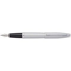 Cross Fountain Pen - Calais Satin Chrome Metal Barrel, Medium Nib | AT0116S-16MS