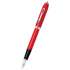 Cross Fountain Pen - Townsend Rhodium Plated, Red Lacquer | FR0046-57