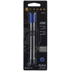 Cross Refill - Blue Ink Broad Size Point Authentic Ballpoint Pen, 2 Pack | 8100-2