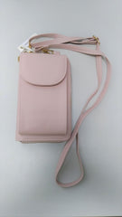 CRX-PNK-1 Ladies Light Pink Crossbody Cell Phone Wallet