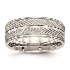 Stainless Steel Polished Grooved Ring