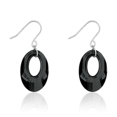 Sterling Silver Black Swarovski Crystal Earrings