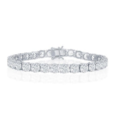 Sterling Silver 6mm Prong-Set Round CZ Tennis Bracelet, 7.5