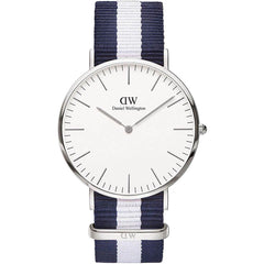 Daniel Wellington Men's Watch - Classic Glasgow TT Blue and White Strap | 0204DW