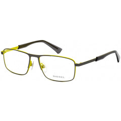 Diesel Unisex Eyeglasses - Matte Gunmetal and Yellow Rectangular Frame | DL5351 009