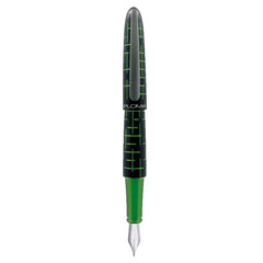 Diplomat Fountain Pen - Elox Matrix Green/Black Aluminum, Broad | D40363028