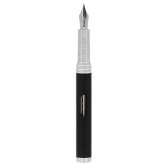 Diplomat Fountain Pen - Nexus Black/Chrome Aluminum with Steel Medium Nib | D40501025