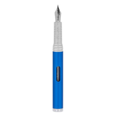 Diplomat Fountain Pen - Nexus Blue/Chrome Aluminum with Steel Medium Nib | D40503025