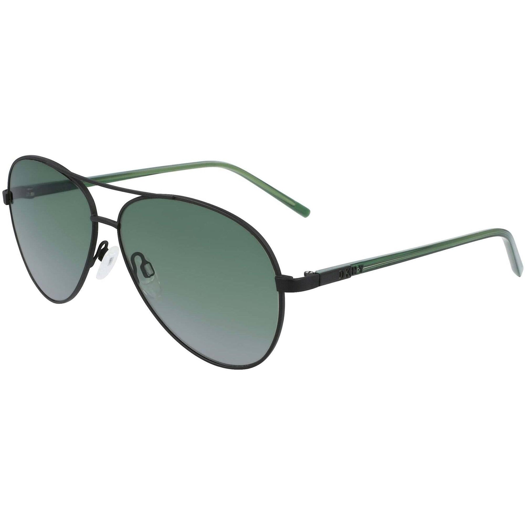 DKNY AVIATOR SUNGLASSES Dkny Aviator Shield Sunglasses Black/Gold Transparent Brown Lens main image 3