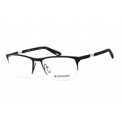 Dragon Men's Eyeglasses - Clear Lens Matte Black Metal Rectangular Frame | DR5008 002