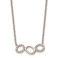 Stainless Steel Polished CZ Necklace