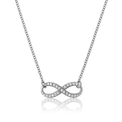 Sterling Silver CZ Infinity Design Necklace