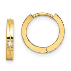 Madi K Kid's 14k  CZ Hinged Hoop Earrings