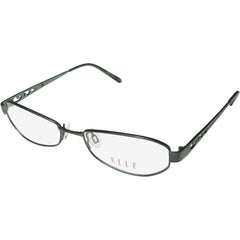 Elle Women's Eyeglasses - Green Metal Full Rim Oval Frame Demo Lens | ELLE 13337 GN