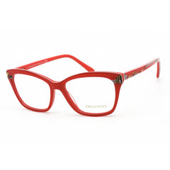 Emilio Pucci Women's Eyeglasses - Clear Lens Red Cat Eye Plastic Frame | EP5049 068