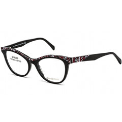 Emilio Pucci Women's Eyeglasses - Shiny Black/Red/White Plastic Frame | EP5036-3 001