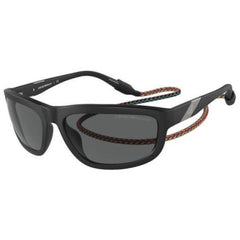 Emporio Armani Men's Sunglasses - Black Plastic Wrap Frame Grey Lens | 4183U 500187