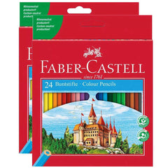 Faber-Castell 120124 Classic Colour Cardboard Wallet of 24 Pencils (2 Pack)