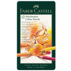 Faber-Castell Colour Pencils  - Polychromos Thick 3.8 mm Lead, Tin of 12 | 110012