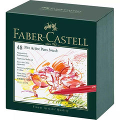 Faber Castell Pen Brush - Pitt Artist India Ink Modern, Studio Box of 48 | 167148