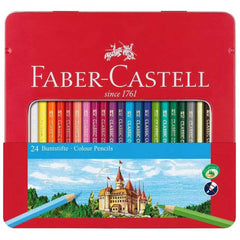 Faber-Castell Pencils  - Classic Colour Wood Hexagonal Shape, Tin of 24 | 115824