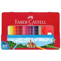 Faber-Castell Pencils  - Classic Colour Wood Hexagonal Shape, Tin of 48 | 115888