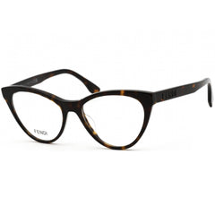 Fendi Women's Eyeglasses - Clear Lens Full Rim Havana Cat Eye Frame | FE50017I 052