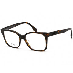 Fendi Women's Eyeglasses - Full Rim Havana Rectangular Plastic Frame | FE50016I 052