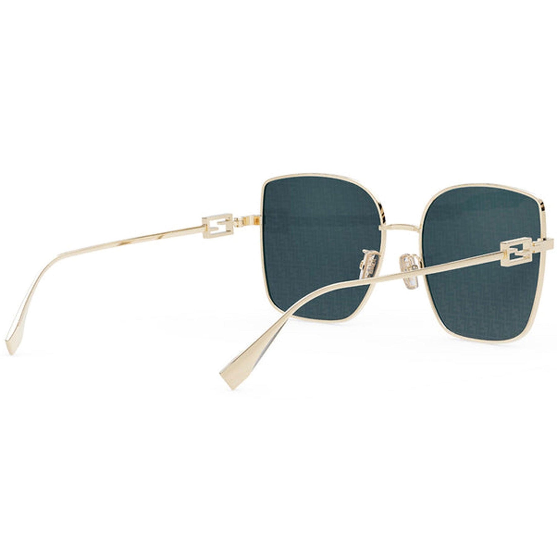 Fendi Women's Sunglasses - Blue Plastic Lens Gold Square Metal Frame |