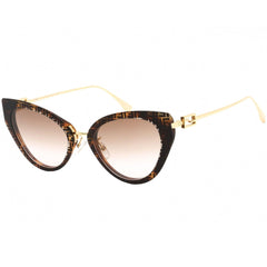 Fendi Women's Sunglasses - Gradient Lens Pattern Dark Brown Frame | FE40014U 55F