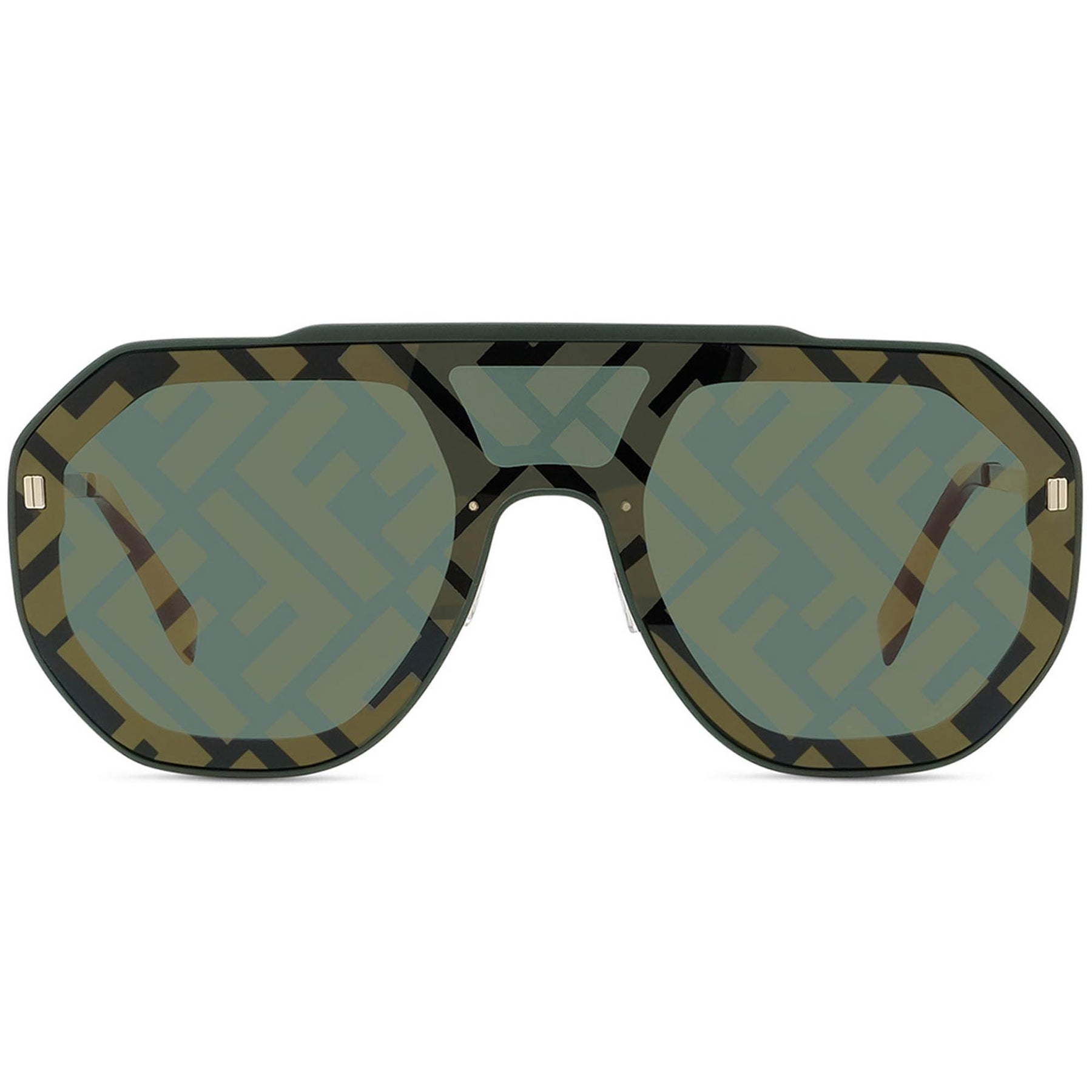 Fendi Women's Sunglasses Green with Logo Lens Acetate Aviator Frame