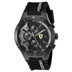 Ferrari Men's Chronograph Watch - Redrev Evo Black Dial Rubber Strap | 830262
