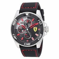 Ferrari Men's Strap Watch - Kers Xtreme Black & Silver Dial Black Rubber | 830467
